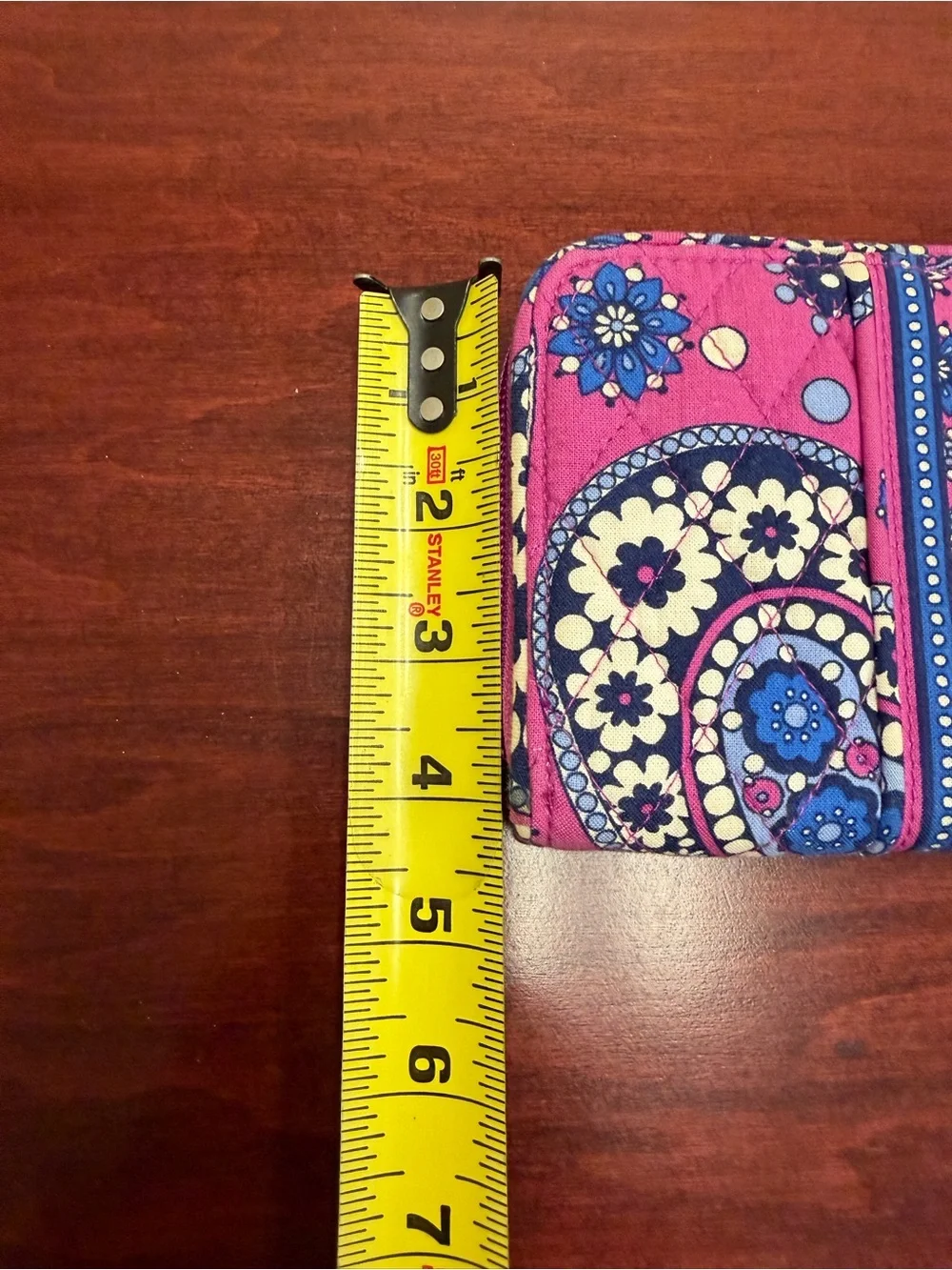 Vera Bradley Pink and Blue Paisley Quilted Zip Wallet - Picture 6 of 6